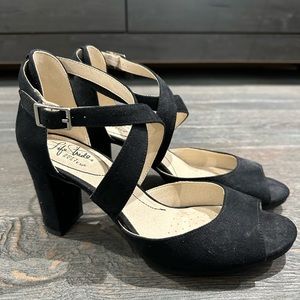 Women’s Black Strappy Heels Size 8